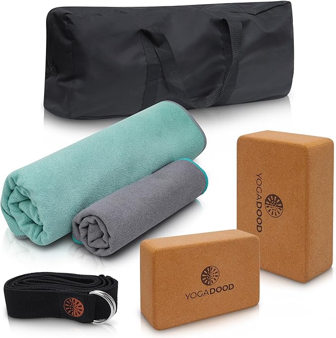 Yoga Starter Kit for Women and Men - Perfect for Home Workouts - Yoga Kit Includes Yoga Strap, Cork