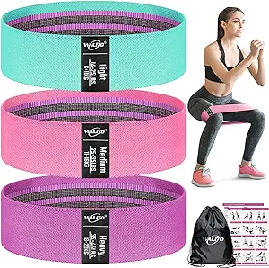 WALITO Resistance Bands for Legs and Butt, Fabric Exercise Loop Bands Yoga, Pilates,