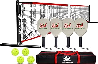 Pickleball Set with Net for Driveway Portable Regulation Size Pickleball 