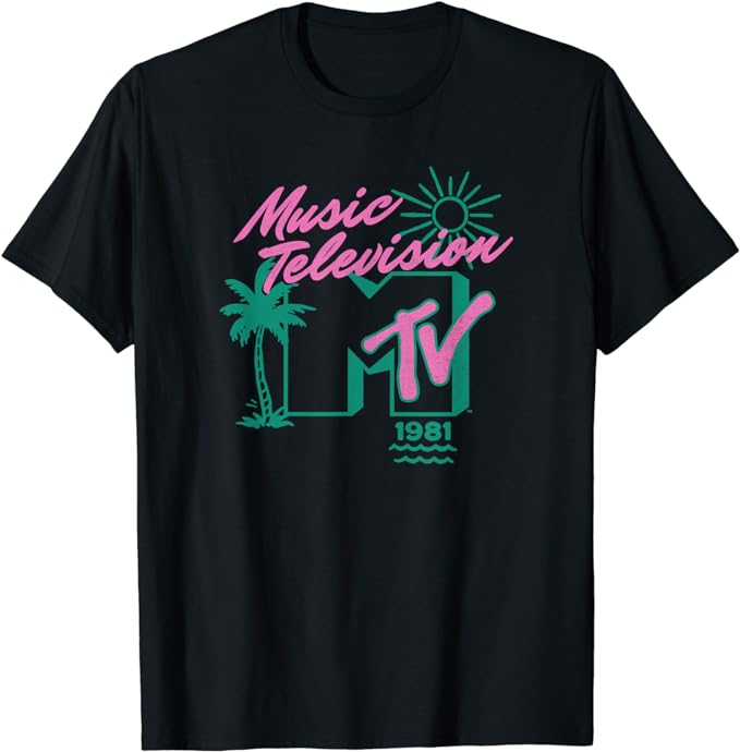 MTV Music Television 1981 Summer Time Classic Logo T-Shirt. 10 color options