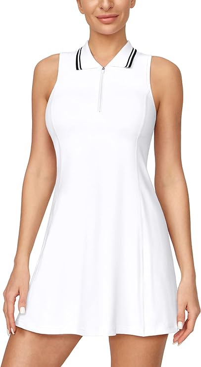 Tennis Dresses for Women with Built in Shorts and Bra 3 Pockets Athletic Dress