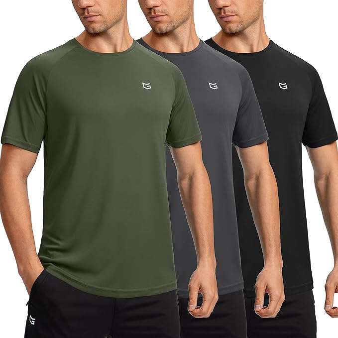 Men's Dry Fit Short Sleeve T-Shirt Crewneck Lightweight Tee Shirts for Men Workout Athletic Casual