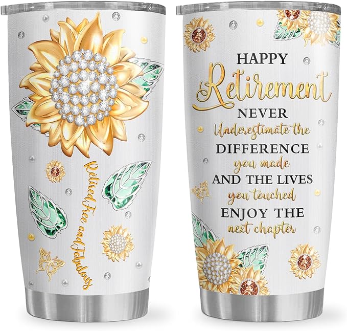 Retirement Gifts Tumbler 20oz, Retirement Gifts for Women 2024 Mug,