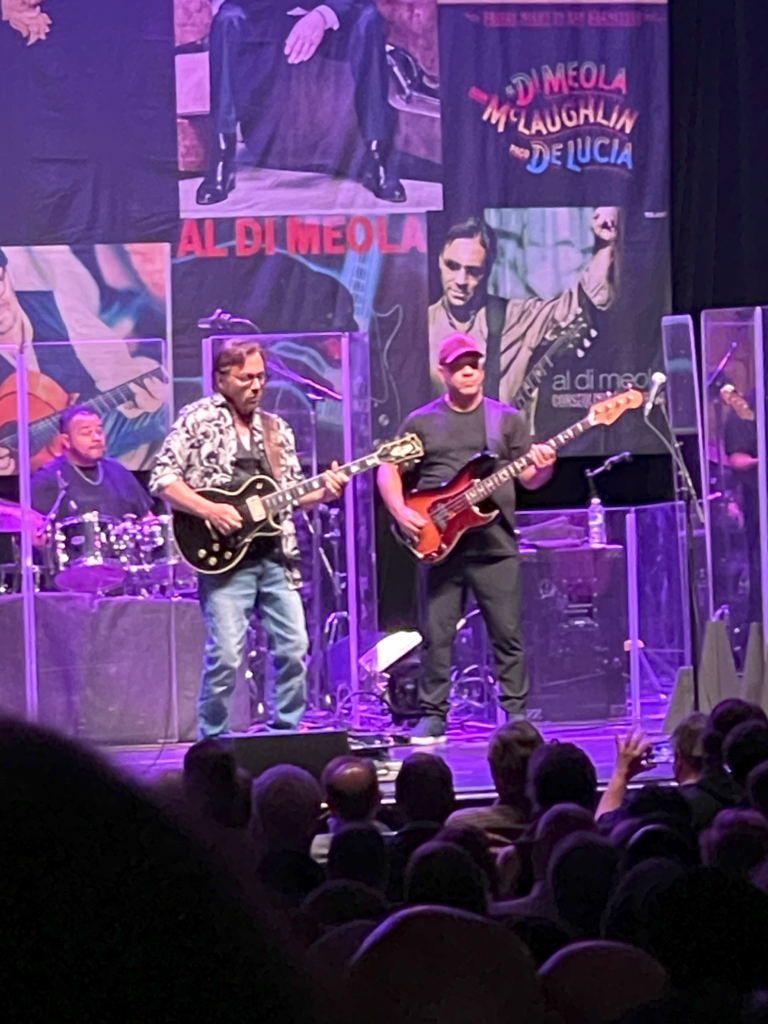 Al Di Meola with his bass player at Keswick Theatre May 10, 2024