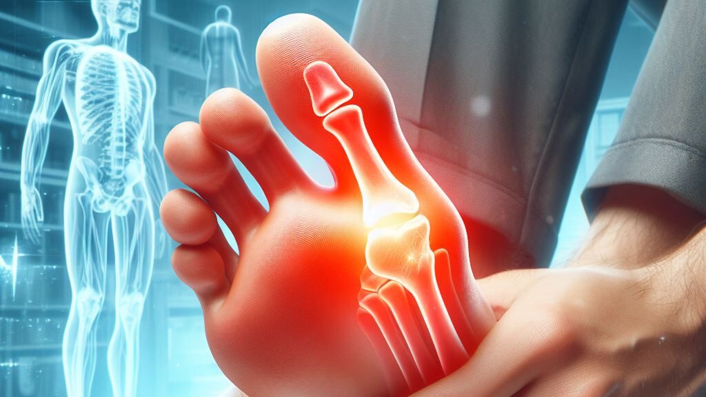 Image that depicts a gout flare up.